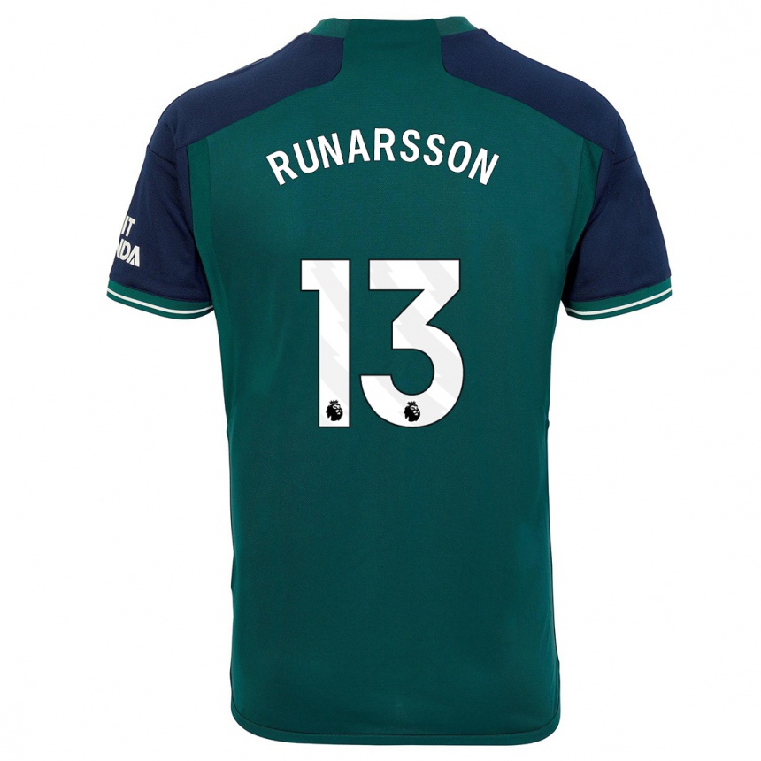 Kids  Runar Alex Runarsson #13 Green Third Jersey 2023/24 T-Shirt Za