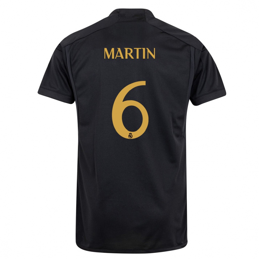 Kids  Mario Martin #6 Black Third Jersey 2023/24 T-Shirt Za