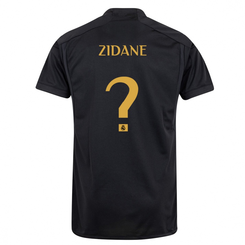 Kids  Elyaz Zidane #0 Black Third Jersey 2023/24 T-Shirt Za