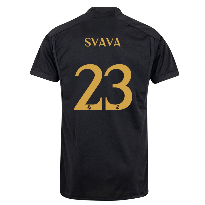 Kids  Sofie Svava #23 Black Third Jersey 2023/24 T-Shirt Za