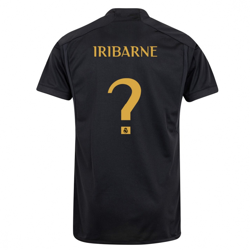 Kids  Bruno Iribarne #0 Black Third Jersey 2023/24 T-Shirt Za