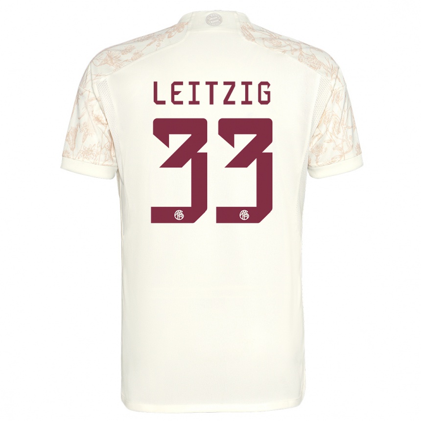 Kids  Janina Leitzig #33 Off White Third Jersey 2023/24 T-Shirt Za