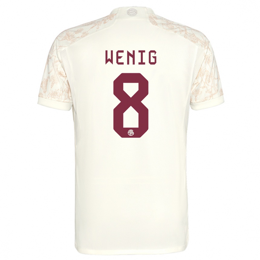 Kids  Marcel Wenig #8 Off White Third Jersey 2023/24 T-Shirt Za