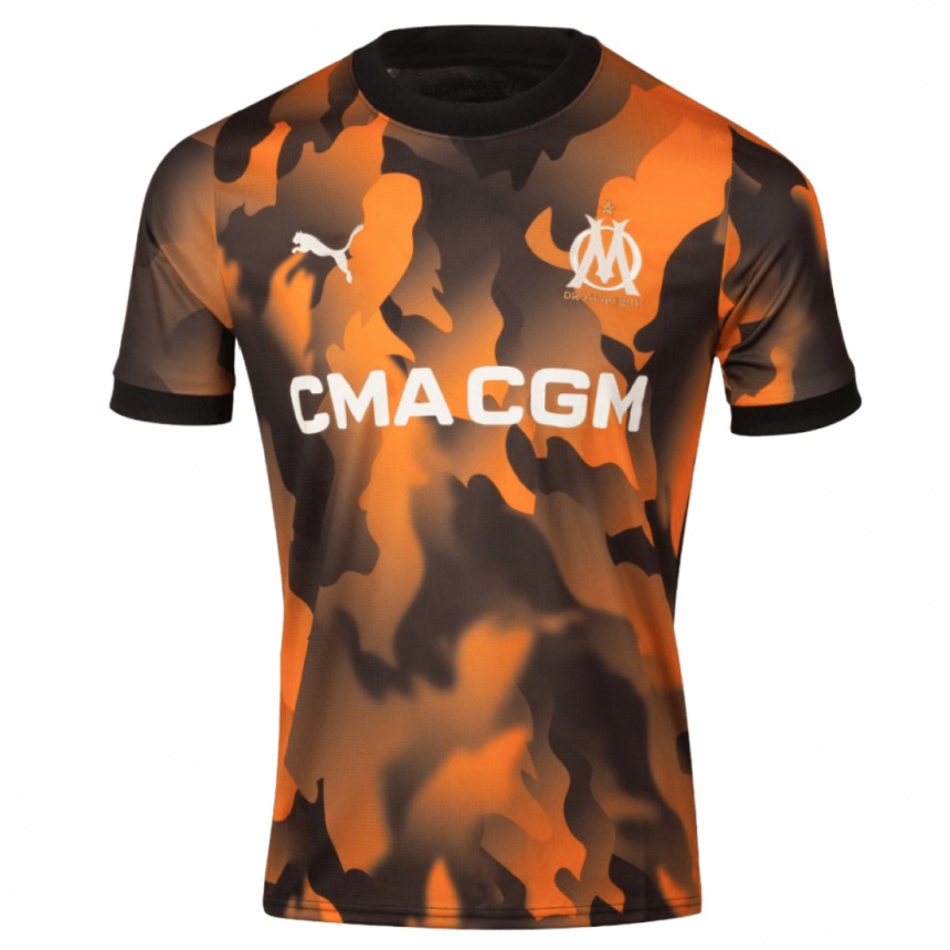 Kids  Matteo Guendouzi #6 Black Orange Third Jersey 2023/24 T-Shirt Za