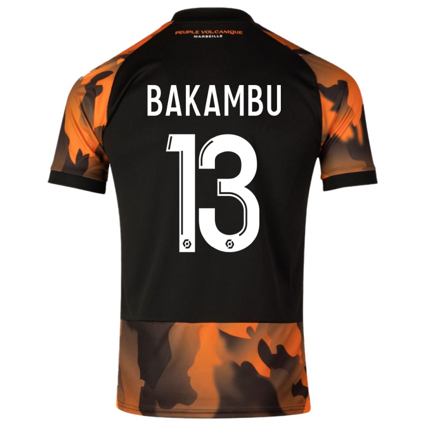 Kids  Cedric Bakambu #13 Black Orange Third Jersey 2023/24 T-Shirt Za