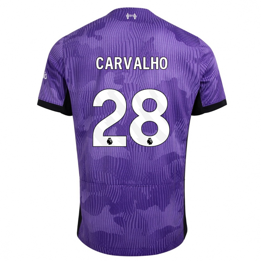 Men  Fabio Carvalho #28 Purple Third Jersey 2023/24 T-Shirt Za