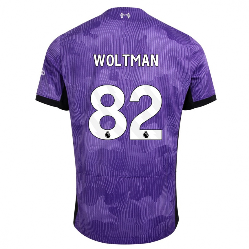 Men  Max Woltman #82 Purple Third Jersey 2023/24 T-Shirt Za