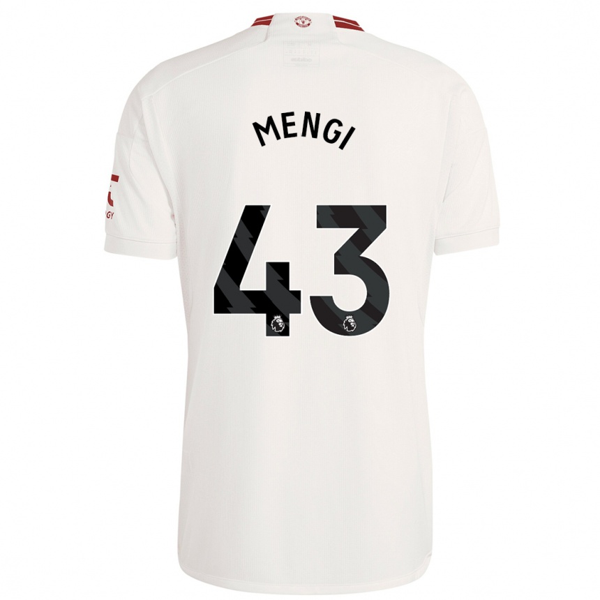 Men  Teden Mengi #43 White Third Jersey 2023/24 T-Shirt Za