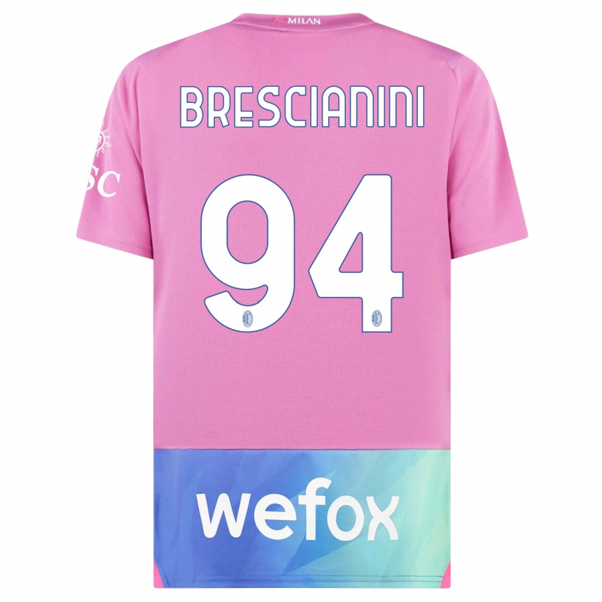 Men  Marco Brescianini #94 Pink Purple Third Jersey 2023/24 T-Shirt Za