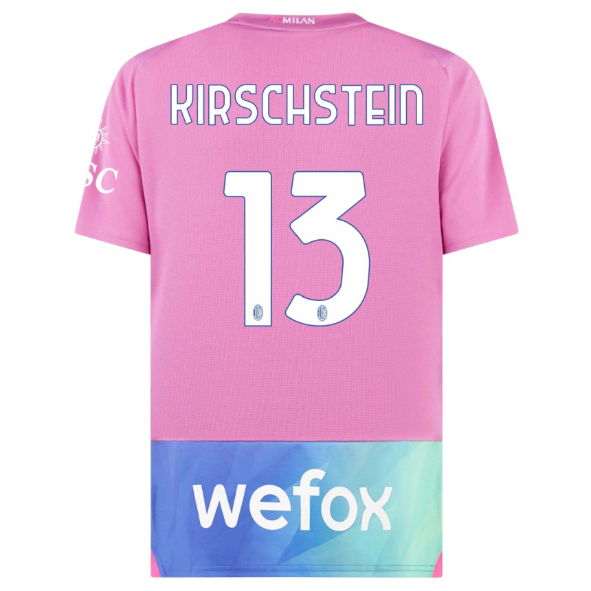 Men  Merle Kirschstein #13 Pink Purple Third Jersey 2023/24 T-Shirt Za