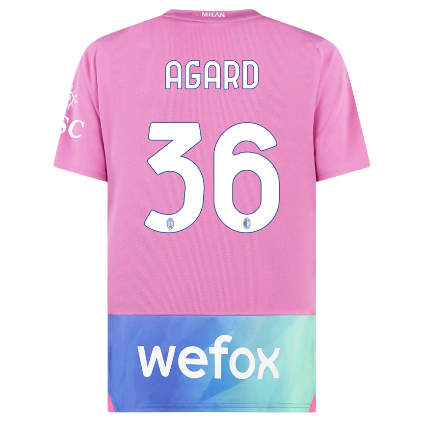 Men  Laura Agard #36 Pink Purple Third Jersey 2023/24 T-Shirt Za