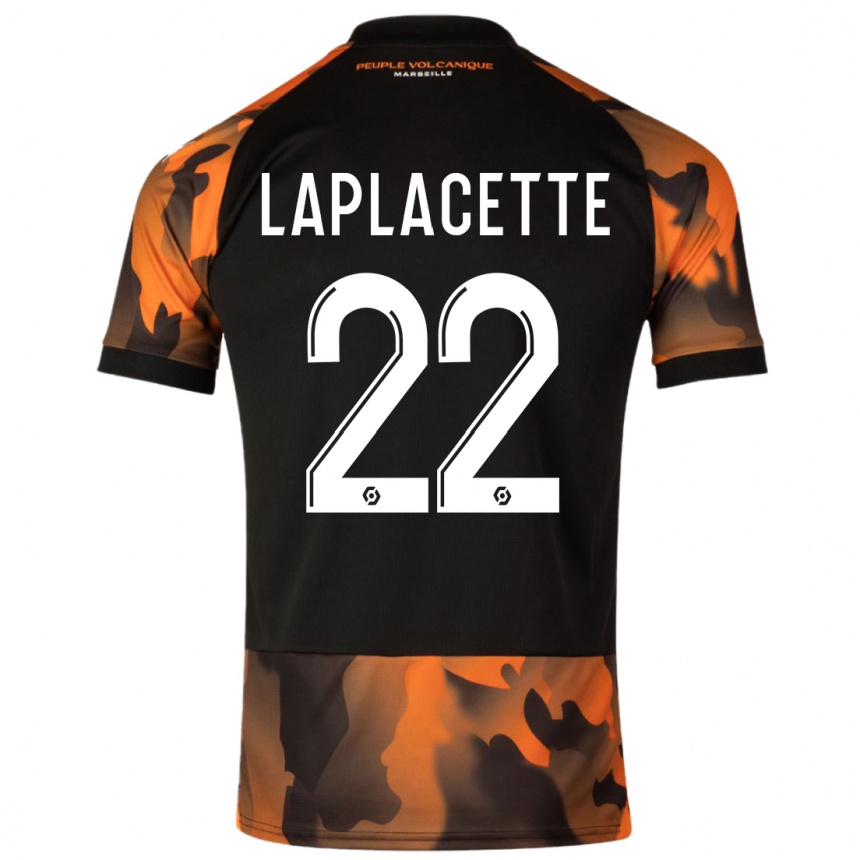 Men  Tess Laplacette #22 Black Orange Third Jersey 2023/24 T-Shirt Za