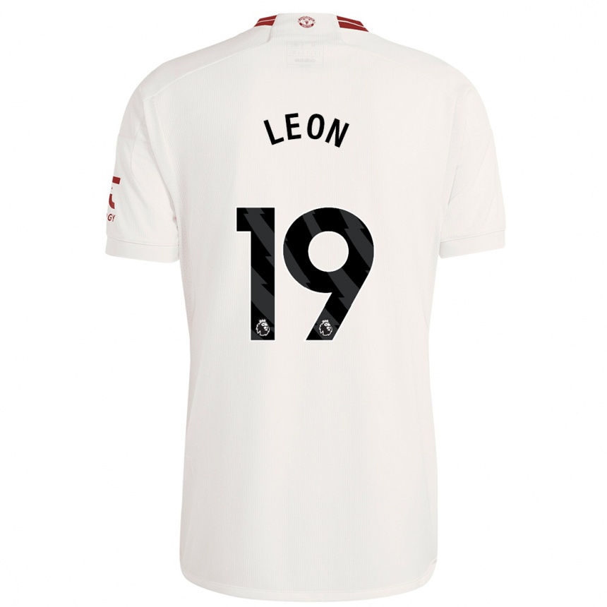 Women  Adriana Leon #19 White Third Jersey 2023/24 T-Shirt Za