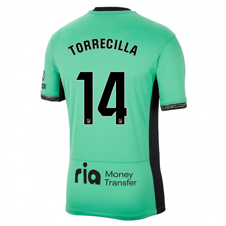 Women  Virginia Torrecilla #14 Spring Green Third Jersey 2023/24 T-Shirt Za