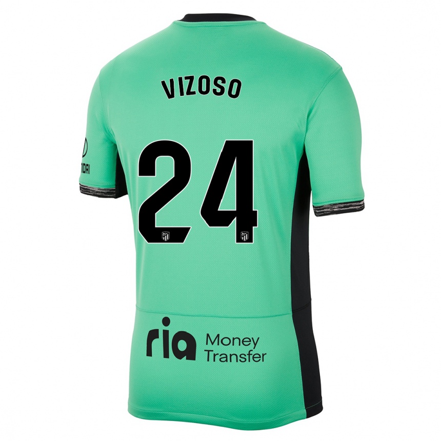 Women  Paula Vizoso #24 Spring Green Third Jersey 2023/24 T-Shirt Za