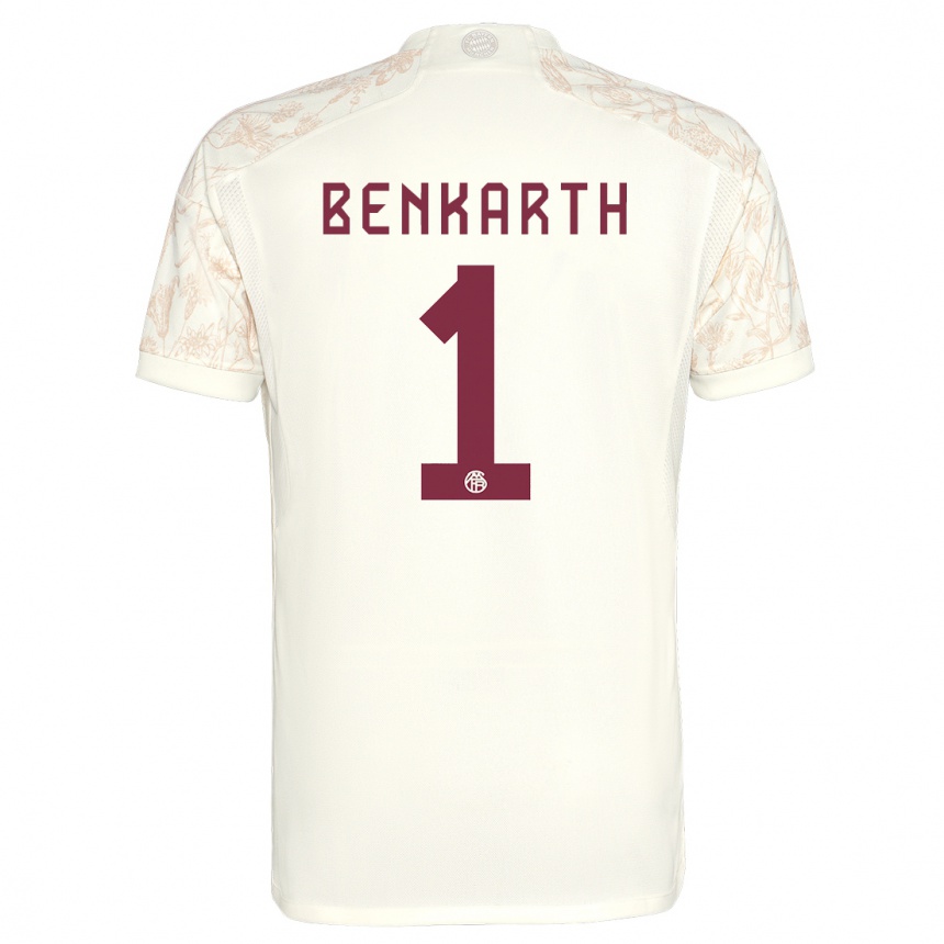 Women  Laura Benkarth #1 Off White Third Jersey 2023/24 T-Shirt Za