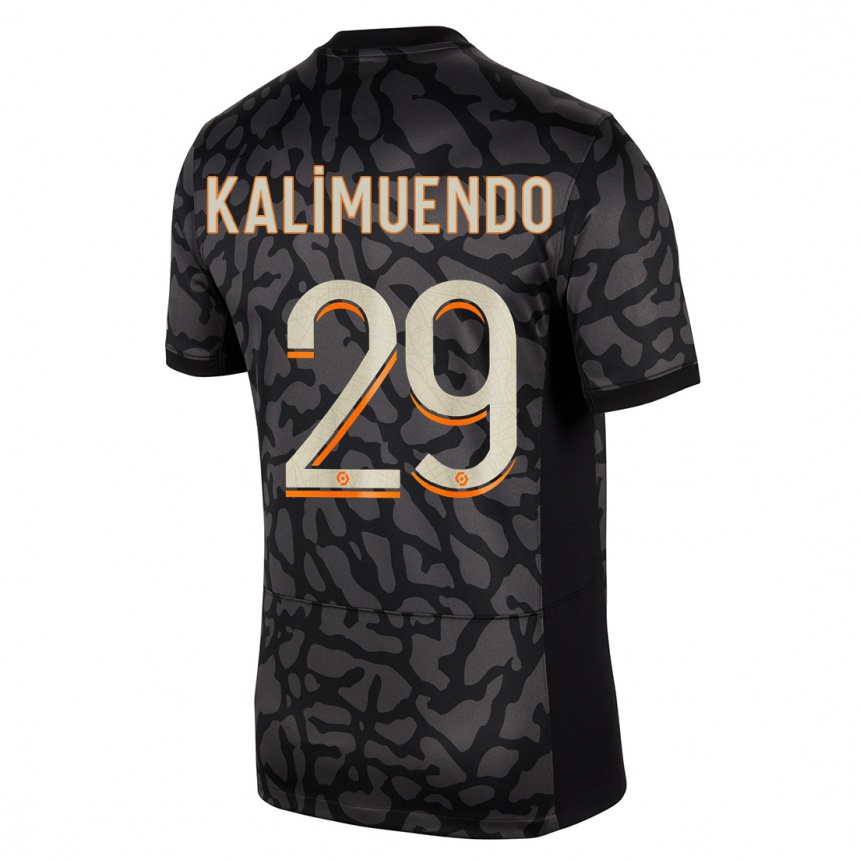 Women  Arnaud Kalimuendo #29 Black Third Jersey 2023/24 T-Shirt Za