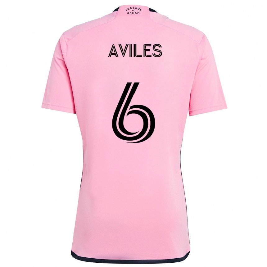 Kids Football Tomás Avilés #6 Pink Home Jersey 2024/25 T-Shirt Za