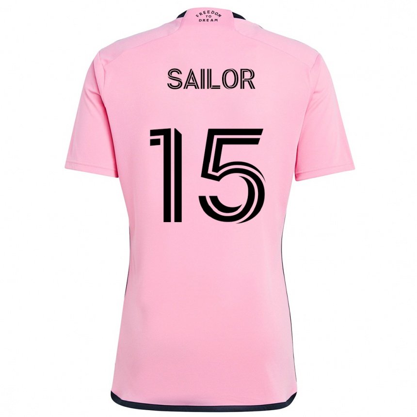 Kids Football Ryan Sailor #15 Pink Home Jersey 2024/25 T-Shirt Za