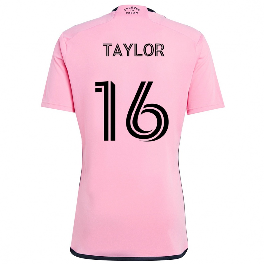 Kids Football Robert Taylor #16 Pink Home Jersey 2024/25 T-Shirt Za