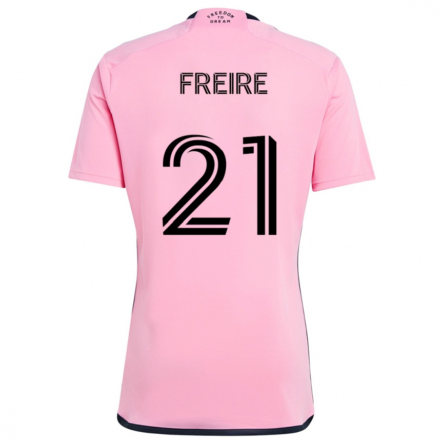 Kids Football Nicolas Freire #21 Pink Home Jersey 2024/25 T-Shirt Za