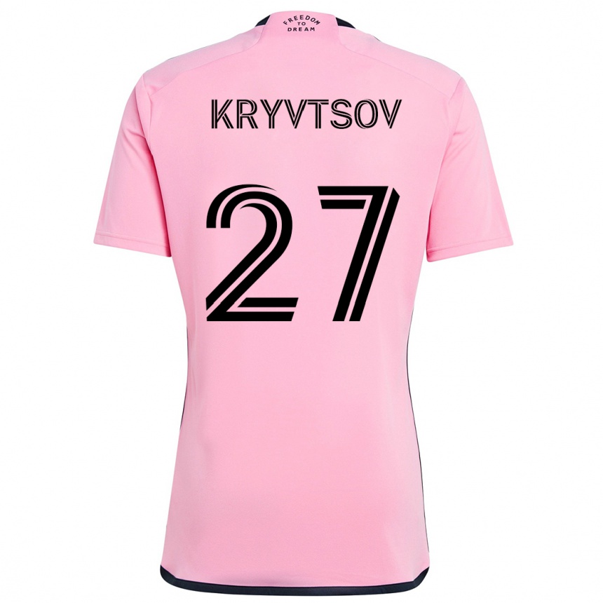 Kids Football Sergiy Kryvtsov #27 Pink Home Jersey 2024/25 T-Shirt Za