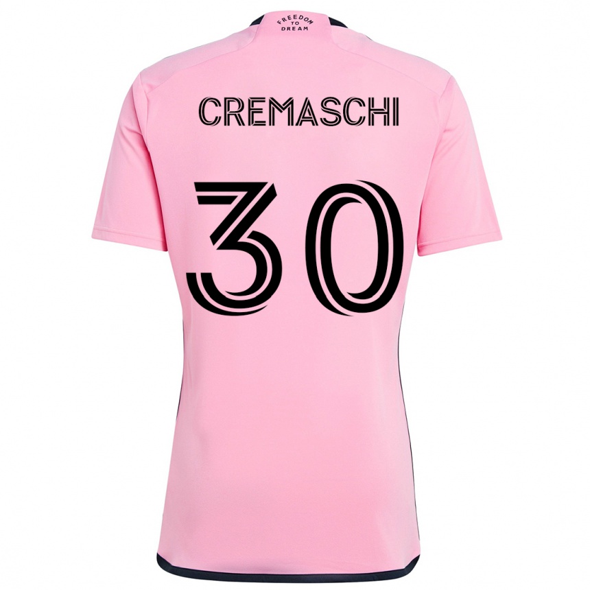 Kids Football Benja Cremaschi #30 Pink Home Jersey 2024/25 T-Shirt Za