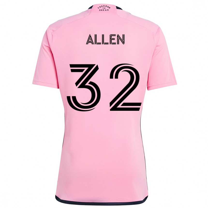 Kids Football Noah Allen #32 Pink Home Jersey 2024/25 T-Shirt Za