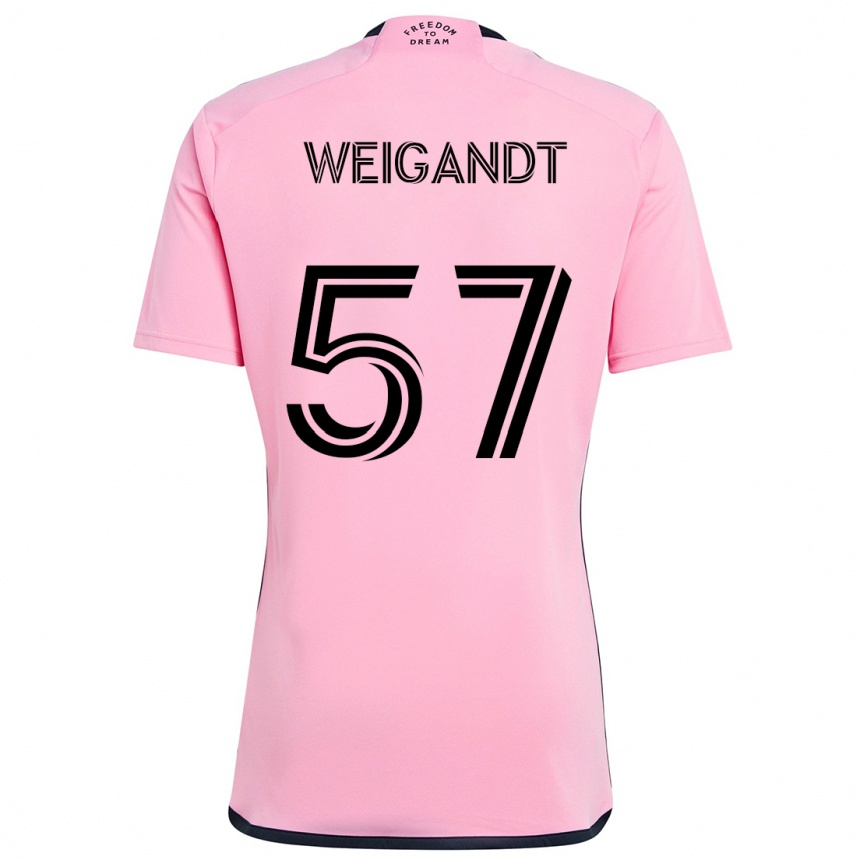 Kids Football Marcelo Weigandt #57 Pink Home Jersey 2024/25 T-Shirt Za