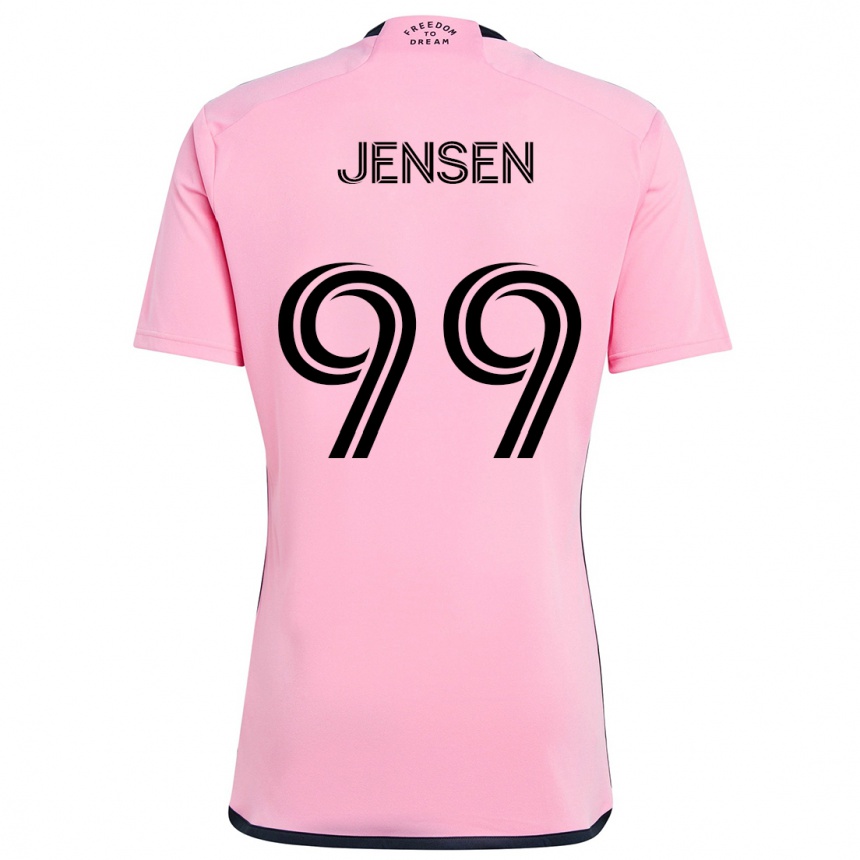 Kids Football Cole Jensen #99 Pink Home Jersey 2024/25 T-Shirt Za