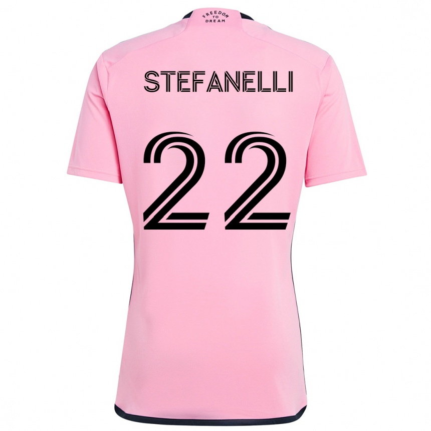 Kids Football Nicolás Stefanelli #22 Pink Home Jersey 2024/25 T-Shirt Za