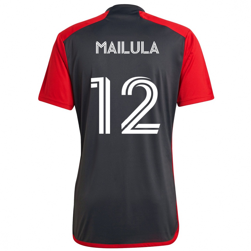 Kids Football Cassius Mailula #12 Grayn Red Home Jersey 2024/25 T-Shirt Za