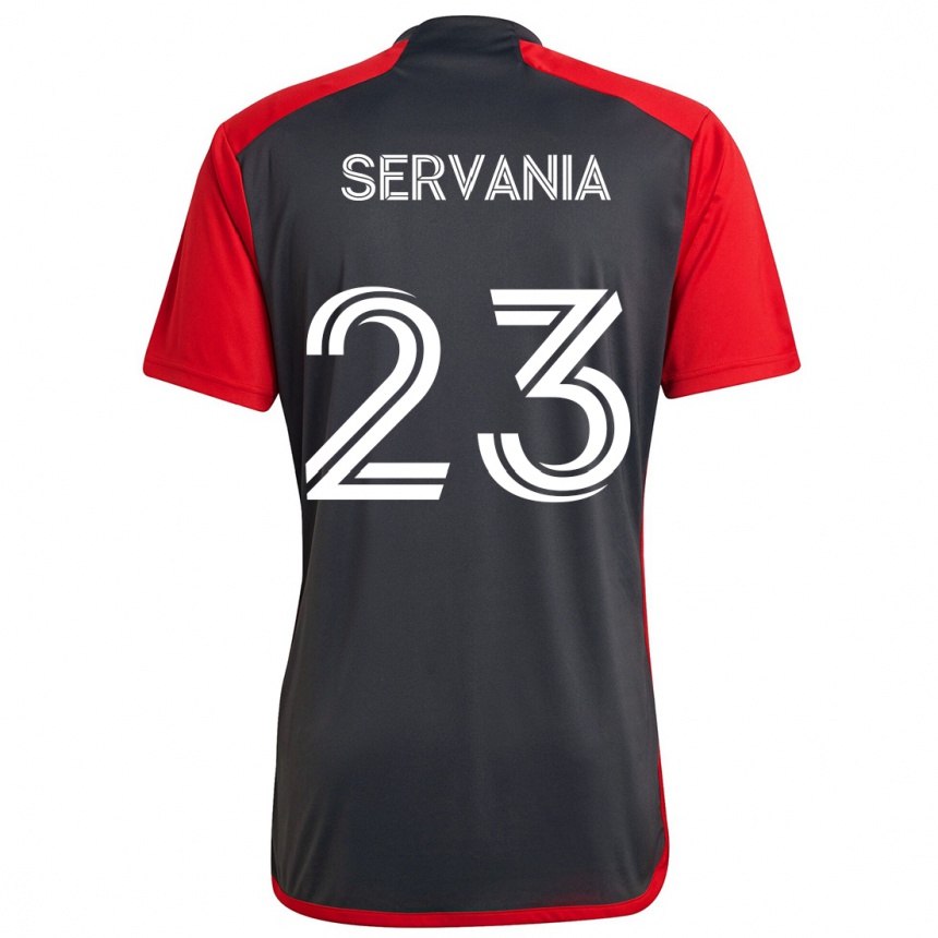 Kids Football Brandon Servania #23 Grayn Red Home Jersey 2024/25 T-Shirt Za