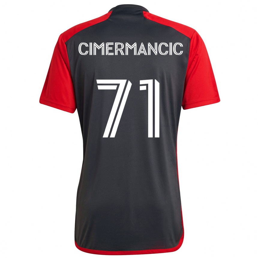 Kids Football Markus Cimermancic #71 Grayn Red Home Jersey 2024/25 T-Shirt Za