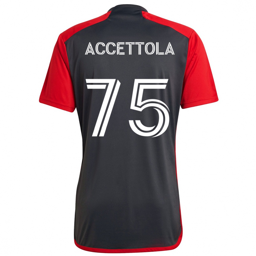 Kids Football Luca Accettola #75 Grayn Red Home Jersey 2024/25 T-Shirt Za