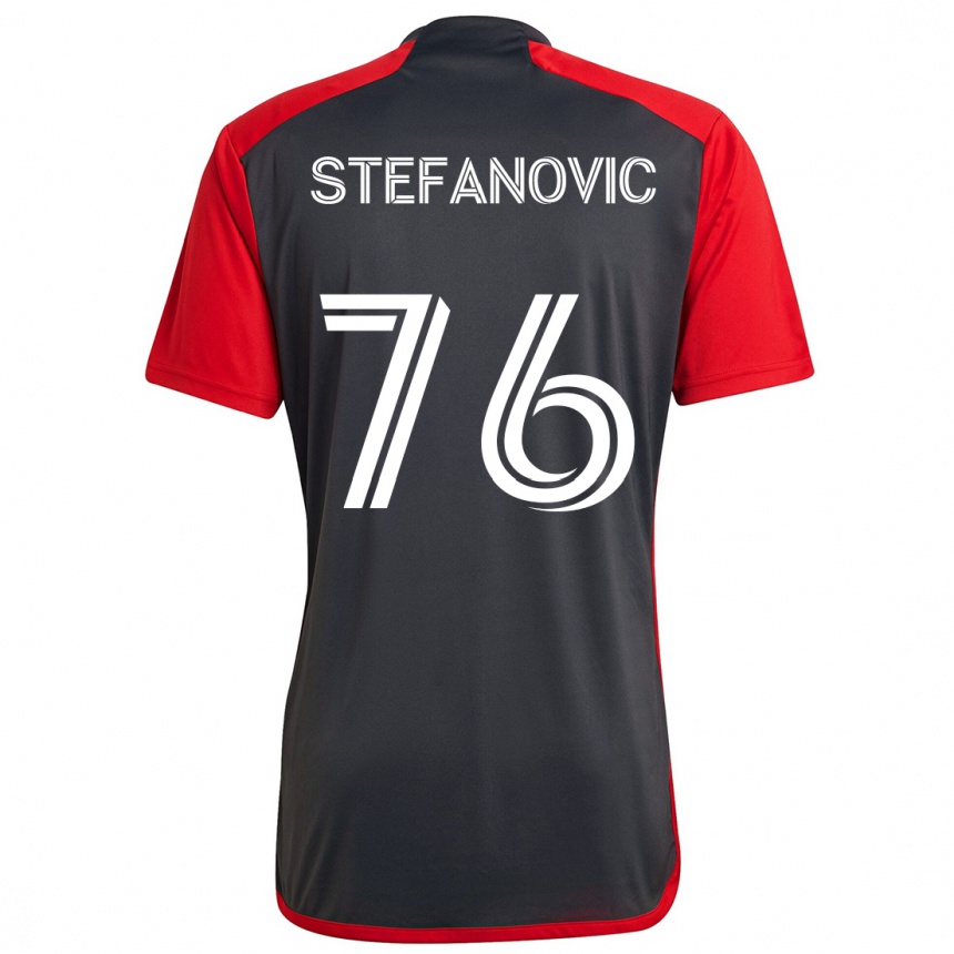 Kids Football Lazar Stefanovic #76 Grayn Red Home Jersey 2024/25 T-Shirt Za