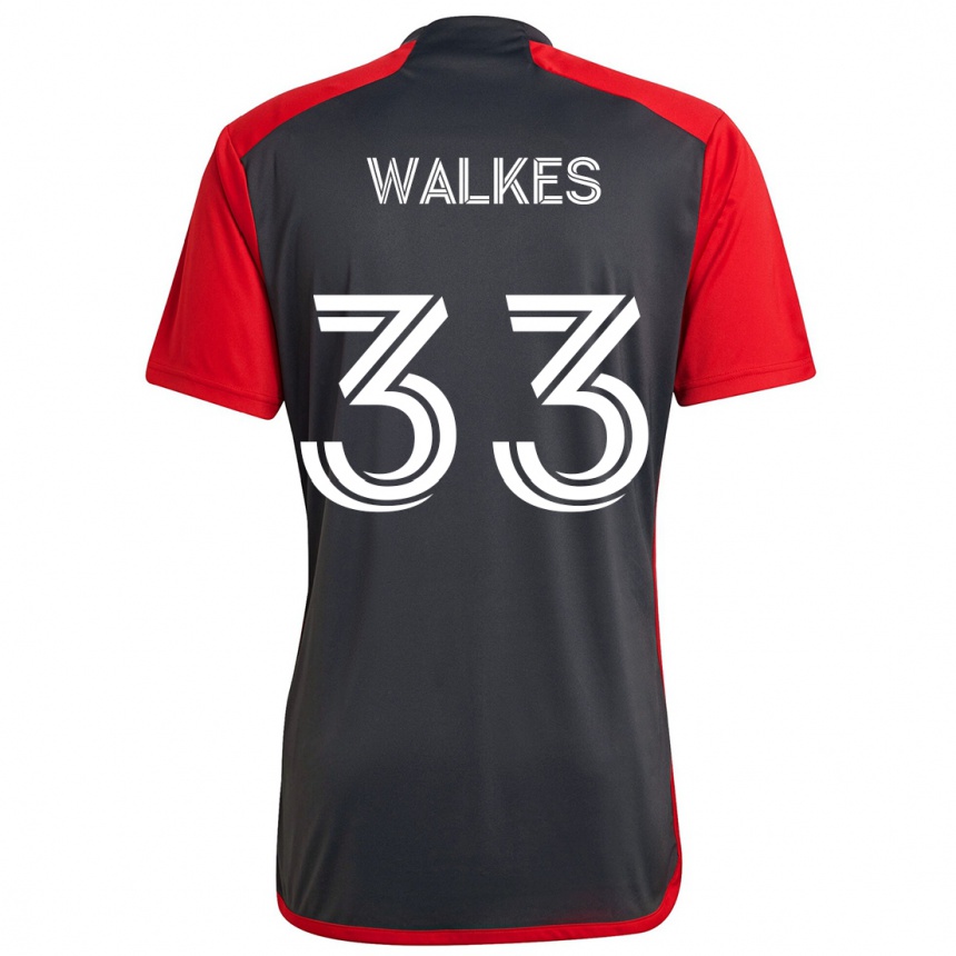 Kids Football Reshaun Walkes #33 Grayn Red Home Jersey 2024/25 T-Shirt Za