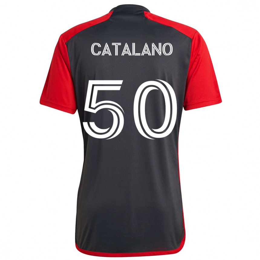 Kids Football Gianluca Catalano #50 Grayn Red Home Jersey 2024/25 T-Shirt Za