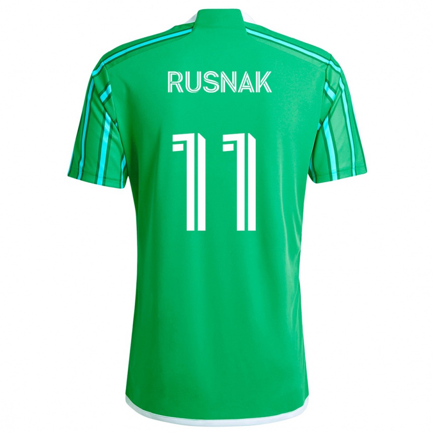 Kids Football Albert Rusnák #11 Green White Home Jersey 2024/25 T-Shirt Za