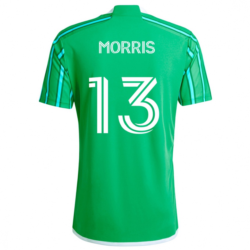 Kids Football Jordan Morris #13 Green White Home Jersey 2024/25 T-Shirt Za