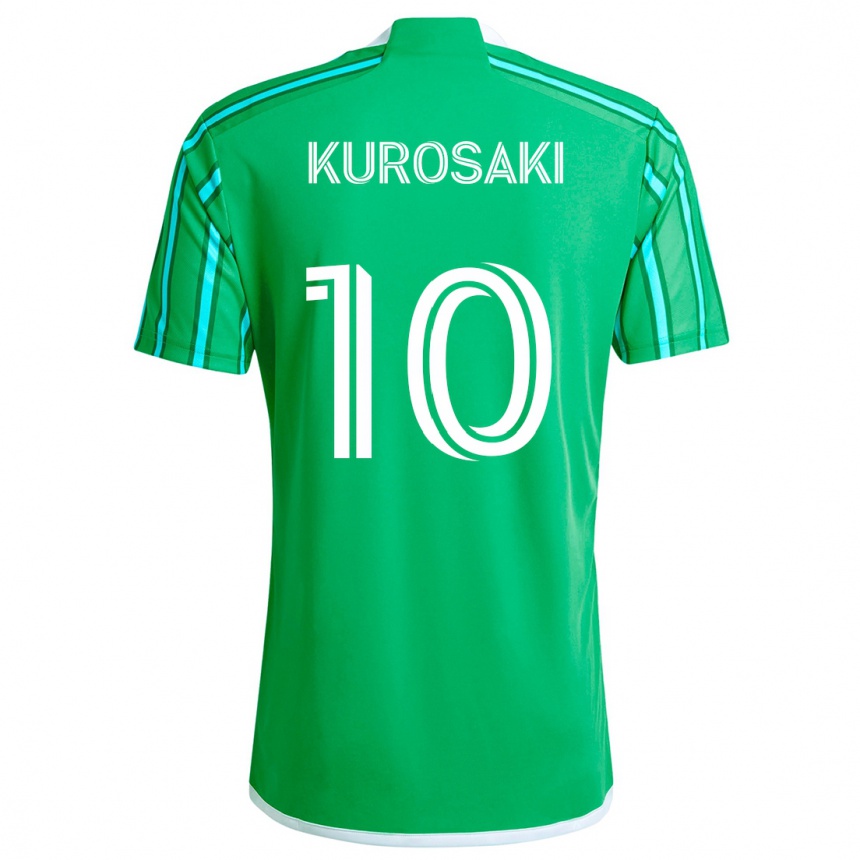 Kids Football Yuuka Kurosaki #10 Green White Home Jersey 2024/25 T-Shirt Za