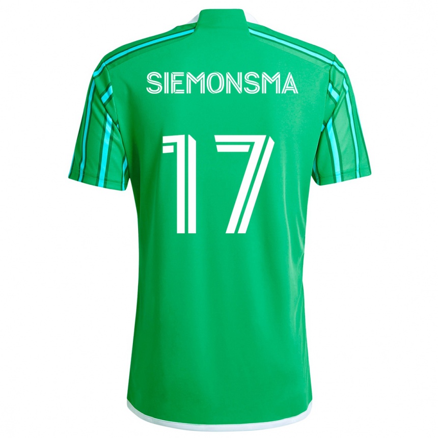 Kids Football Sianna Siemonsma #17 Green White Home Jersey 2024/25 T-Shirt Za