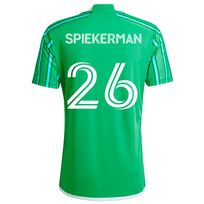 Kids Football Stephanie Spiekerman #26 Green White Home Jersey 2024/25 T-Shirt Za