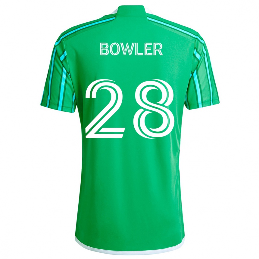 Kids Football Rachel Bowler #28 Green White Home Jersey 2024/25 T-Shirt Za