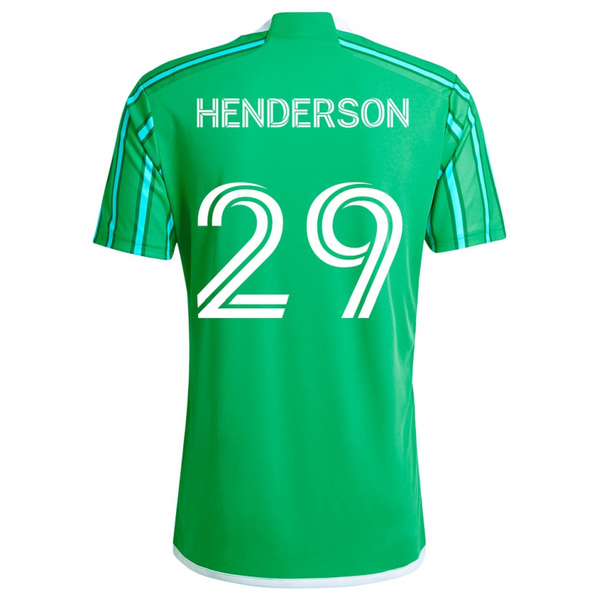 Kids Football Anna Henderson #29 Green White Home Jersey 2024/25 T-Shirt Za