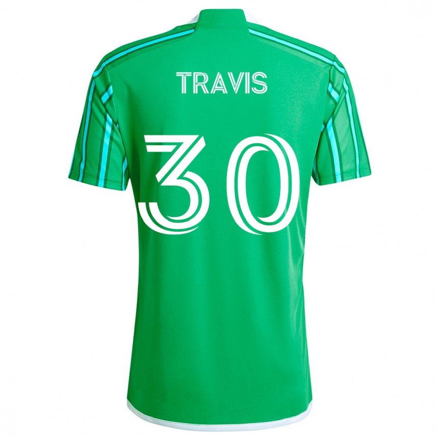 Kids Football Riley Travis #30 Green White Home Jersey 2024/25 T-Shirt Za