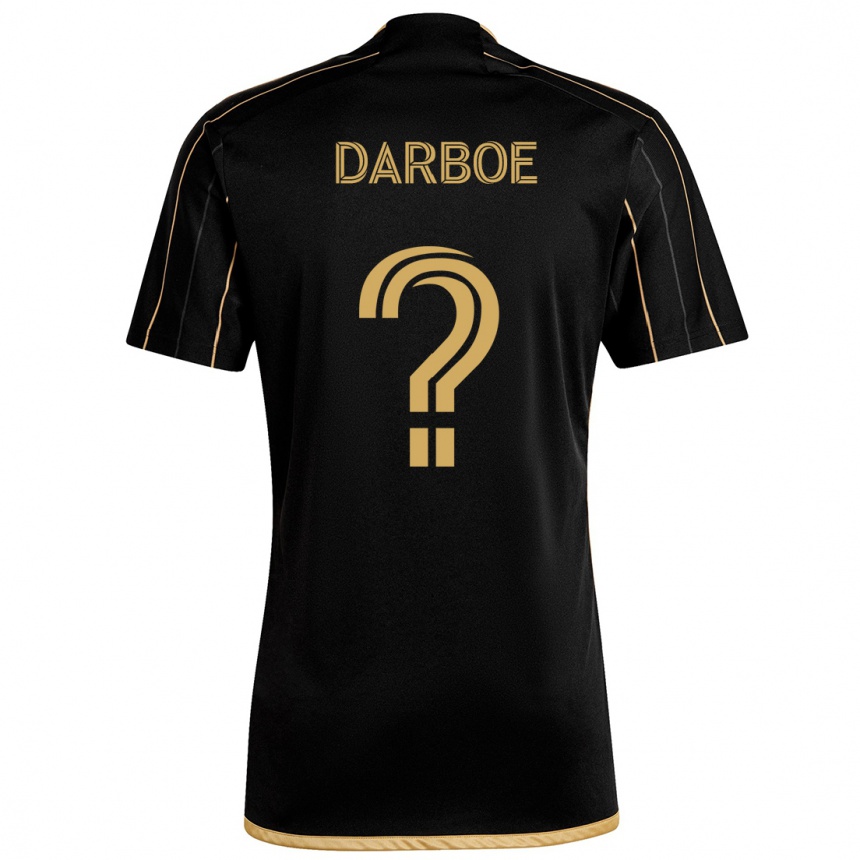 Kids Football Bajung Darboe #0 Black Gold Home Jersey 2024/25 T-Shirt Za