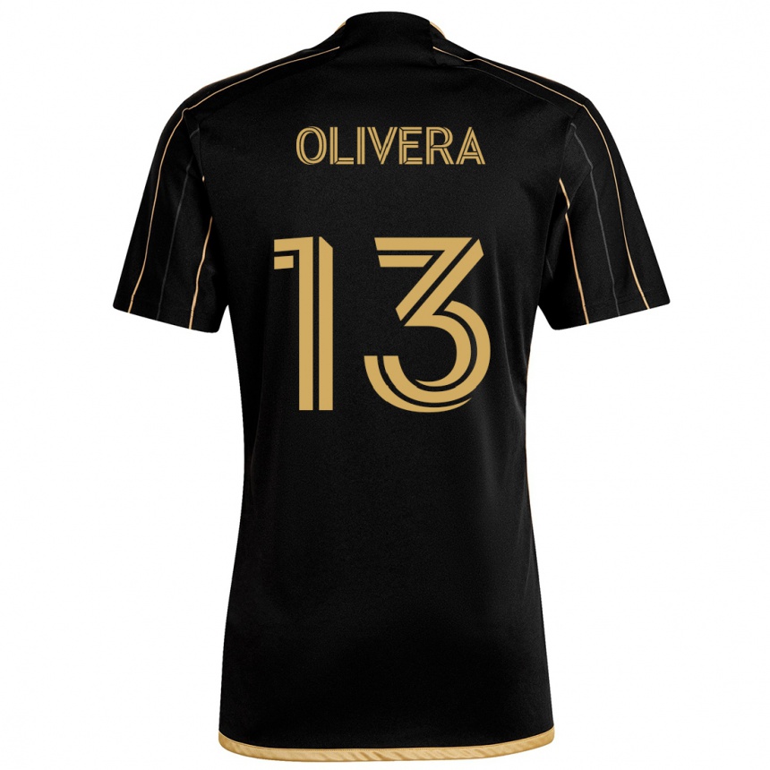 Kids Football Cristian Olivera #13 Black Gold Home Jersey 2024/25 T-Shirt Za