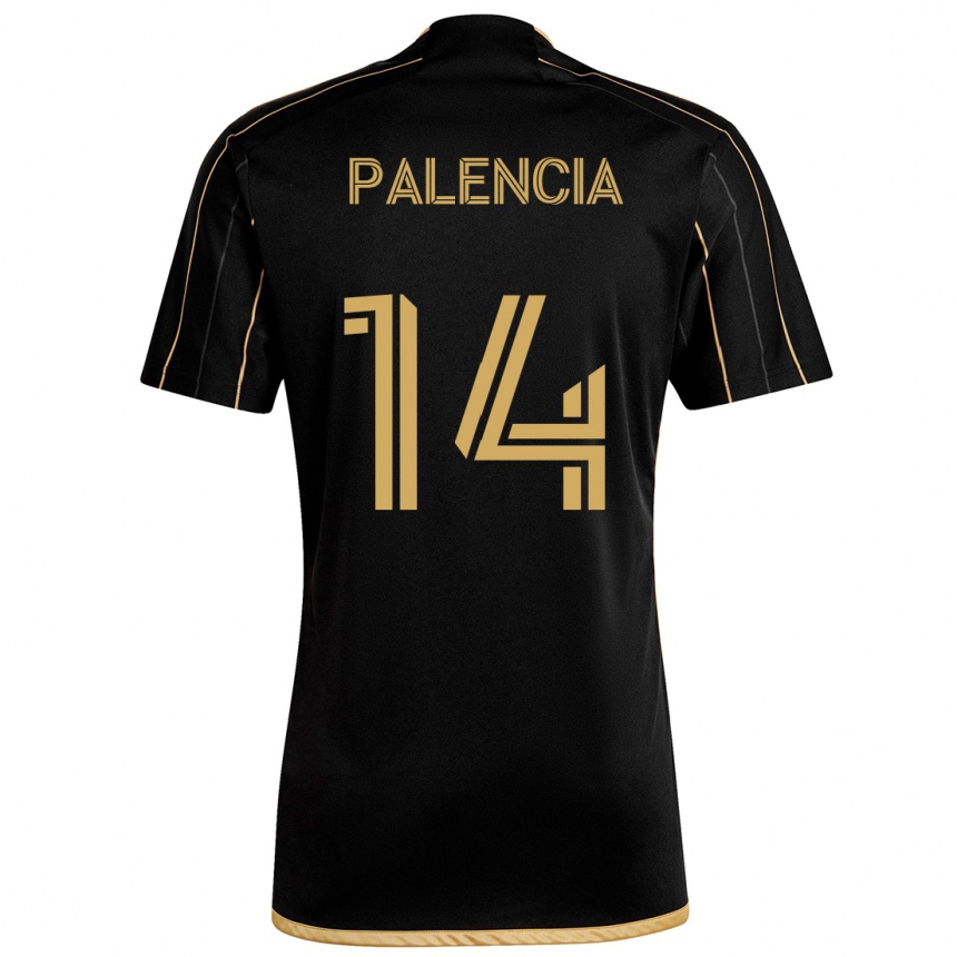 Kids Football Sergi Palencia #14 Black Gold Home Jersey 2024/25 T-Shirt Za