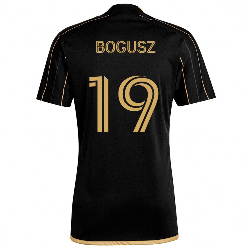 Kids Football Mateusz Bogusz #19 Black Gold Home Jersey 2024/25 T-Shirt Za